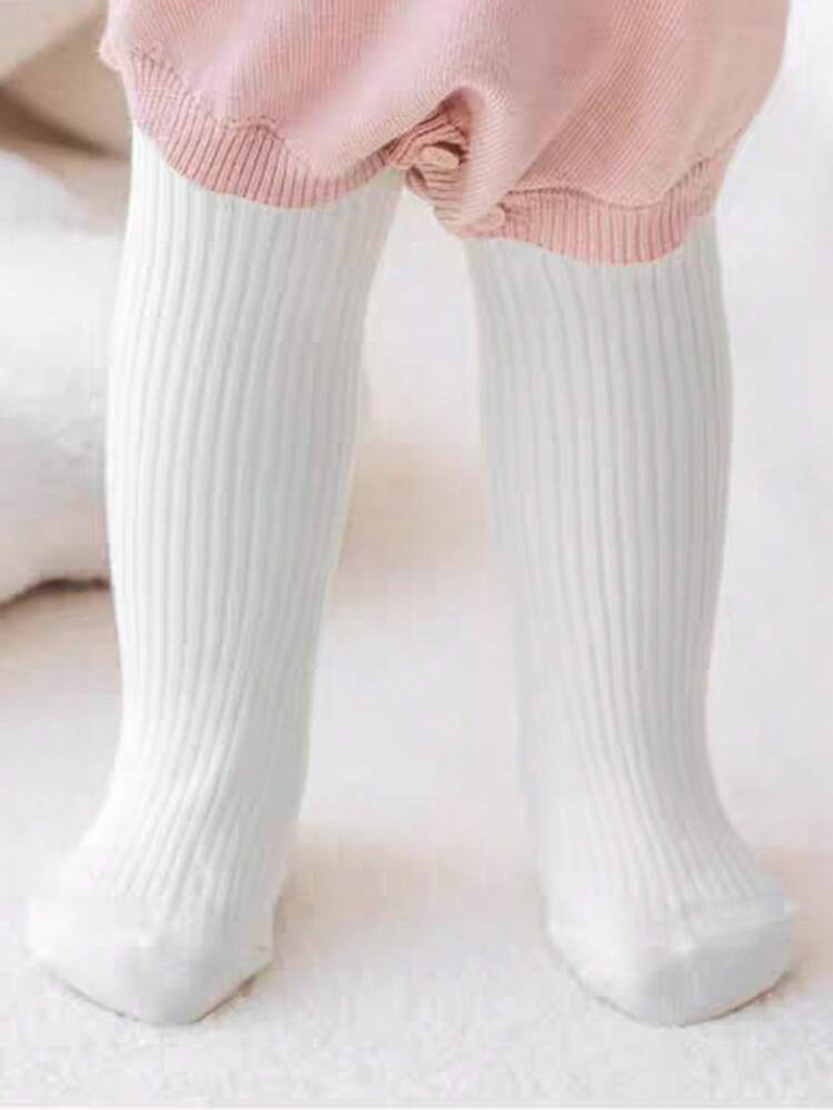 5 件/包 女婴纯色竖条纹打底裤，保暖内衬厚款紧身裤，温暖百搭，适合室内/室外穿着，适合秋冬季 5°C 以下 - 彩色 - 查看 8