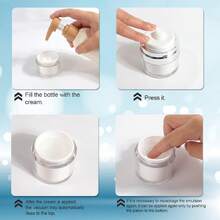3 Pcs Airless Pump Jars Mixed, Empty Makeup Containers, Refillable Vacuum Bottle Dispenser For Cream, Travel Bottles For Toiletries, Leak Proof Air Pump Jar For Cream Lotion, Eye Cream, Liquid, Foundation, Shampoo - 3 件裝 - 查看 3