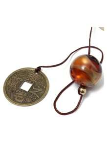 1pc Lucky Wind Chimes, Copper Alloy Dragon Pattern Wind Chimes With 6 Bells, Hanging Wind Bell For Home Garden, Good Luck Blessing, Yard Art Decor