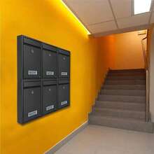 Trintion Letter Box 32 X 21.5 X 8.5cm Post Box Wall Mounted Steel Mail Box Parcel Delivery Box Lockable Letter Weatherproof Post Box With 2 Keys Stylish Letterbox For Keep Your Mail (Black) - 黑色 - 查看 1