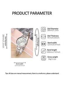 1pc Graduation Digital Small Disc Girls Steel Strap Watch And 1pc Bracelet Jewelry Set For Ladies - Silver - View 4