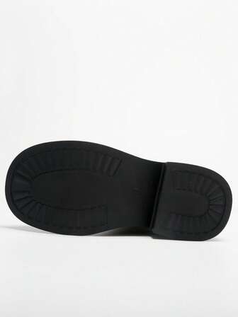 女士中筒骑士靴，2025秋冬新款，搭扣设计，高筒，厚底，过膝靴，牛仔靴