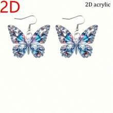 2D Valentine's Day Fun, Fashionable, Elegant And Delicate Mini Sparkling Colorful Cartoon Butterfly Acrylic Lightweight And Durable Pendant DIY Women's Pendant, Exquisite Design, Fashionable, Halloween, Christmas, Valentine's Day, Anniversary, Birthday, Holiday, Show Off Your Charm, Daily Banquets, Parties, Holidays, Leisure - 彩色 - 查看 7