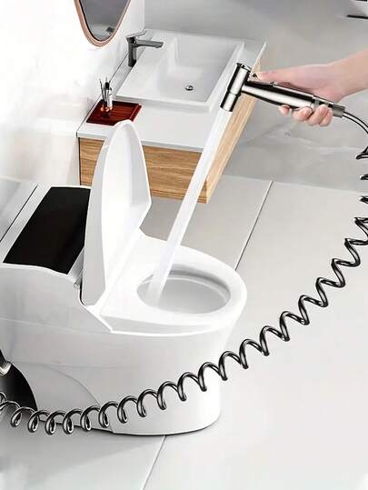 3件套不锈钢手持式冲洗喷头，多功能马桶淋浴喷头，高压浴室清洁喷头，拉丝表面，适用于马桶、浴室水龙头、房车、厨房和浴室配件，个人卫生、宠物洗澡和衣物清洁，浴室清洁必备品，理想的浴室配件和浴室工具礼品之选