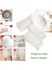 1/4 Stücke Weihnachtsbaum Silikonformen - DIY 3D Kerzen/Seife/Schokolade Herstellungsset - Baby Shower Gastgeschenke & Weihnachtsdeko Bastelzubehör