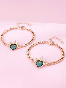 2/3 szt. Naszyjnik ze stopu cynku dla dziewcząt, zmieniający kolor, wrażliwy na temperaturę, z zawieszką w kształcie kota, jednorożca i serca, prezent dla najlepszej przyjaciółki i dziewczyny