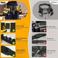 1pc Heavy Duty Tool Belt With 26 Pockets & 130cm Adjustable Shoulder Strap - Black Tool Organizer For DIY Projects, Woodworking & Home Improvement, Magnetic Tool Holder & Practical Design - Essential Gear For Woodworkers, Contractors & Handyman Tools - Multicolor - View 8