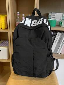 حقيبة ظهر كانفاس مغسول، سعة كبيرة، حقيبة ظهر موضة، حقيبة مدرسية، حقيبة ظهر للطلاب في المدارس الثانوية والجامعات، حقيبة سفر، حقيبة ظهر بطباعة أنيقة