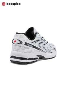 baasploa Chaussures de course rétro en maille pour hommes, chaussures respirantes antidérapantes, chaussures de course légères à semelle épaisse et résistantes à l'usure pour hommes et femmes, chaussures de sport décontracté extérieur, chaussures de marche pour hommes avec augmentation de la taille, chaussures de mode de marque