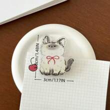 2/4/7件可爱卡通猫咪便签夹，优质双面亚克力/PP猫咪便签夹，适用于整理文件、相册、零食袋、墙面装饰和试卷 - 彩色 - 查看 12