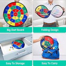这款大型双面飞镖靶专为儿童设计，是一款趣味十足的派对游戏玩具，配有粘性球和飞镖！内含8个粘性球，适合儿童球类游戏，也适用于室内/室外/花园/棋盘游戏以及各种趣味派对活动。是送给3-12岁男孩女孩的完美生日礼物，也非常适合圣诞节和万圣节！ - 彩色 - 查看 11