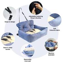 Asiento de coche y cama de viaje para perros pequeños y gatos HazoWill, asiento elevador con base antideslizante y correas ajustables, ligero, plegable, diseño de uso múltiple, elegante, acogedor para viajes por carretera y el hogar