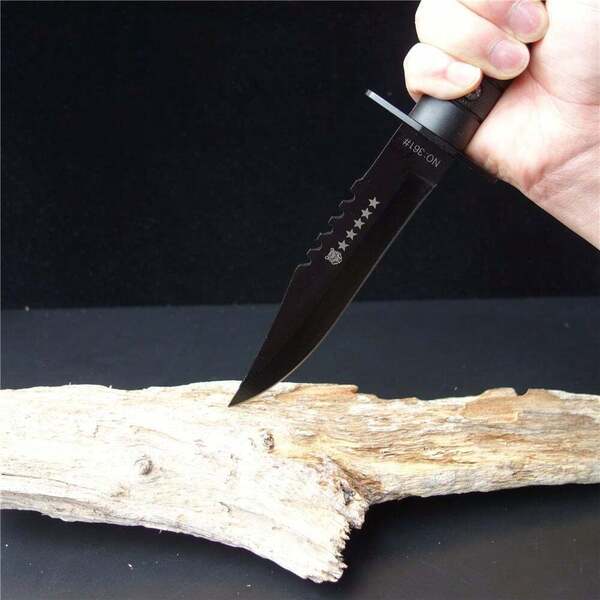 11.2" Hunting Outdoor FIXED BLADE KNIFE Skinning Survival Full Tang JUNGLE BOWIE