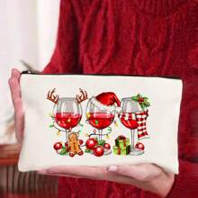 圣诞主题化妆包，多件套可选（1/5/10/20件），多功能珠宝袋，圣诞礼品袋，零钱包，糖果袋，带有圣诞老人，精灵，圣诞树和其他节日设计，是营造圣诞气氛的必备品，便携多用途实用布袋，充满节日气氛，圣诞节和新年聚会，派对，礼品分发和存储的必备包装袋，适合男士和女士