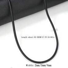 1pc PU Leather Rope Metal Clasp Necklace Choker - Black - View 3