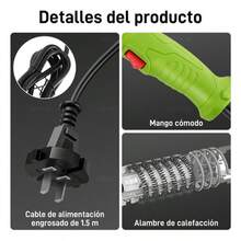 Pistola Eléctrica Calor Temperatura Ajustable 2000w Boquilla - Tipo de Enchufe A USA (110-127V) - Ver 7