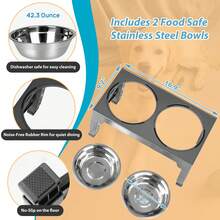Elevated Dog Bowls With 2 Stainless Steel Dog Food Bowls, Raised Dog Bowl Adjusts To 5 Heights (3.15", 8.66", 9.84",11.02", 12.2") For Small Medium And Large Dogs