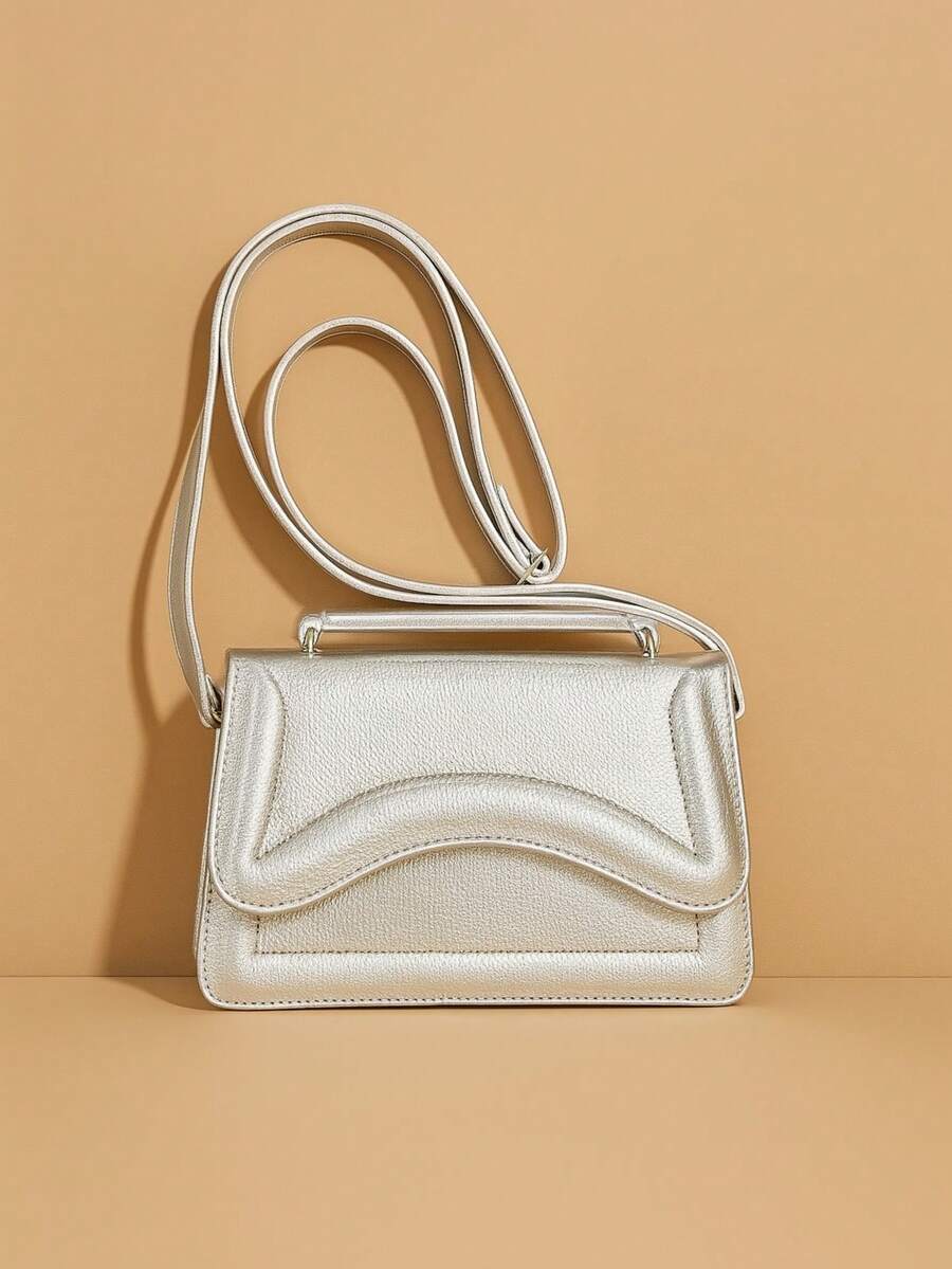 Femina Vega Metallic Metal Bag With Hand Strap And Shoulder Strap - 銀色 - 查看 1