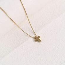 Cross Necklace For Women, Dainty 18K Gold Plated/Sterling Silver Small Cross Pendant Necklace Simple Gold Cross Necklaces For Women  Faith Jewelry Gift2025 - 盒鏈十字金 - 查看 6