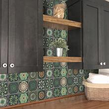 24 pièces Autocollants muraux de style bohème pour cuisine, salle de bain et entrée, imperméables et résistants à l'humidité. Autocollants de carrelage PVC autoadhésifs décoratifs. Papier peint, décoration murale, décoration de chambre, décoration de cuisine, décoration de la maison