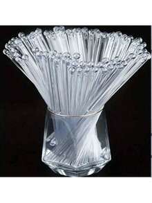 200/100/50/20/10pcs Elegant Sparkling Gold Cocktail Stirrers, Transparent Crystal Drink Mixer Perfect For Blending, Decorating Desserts And Coffee For Christmas, Wedding, Birthday And Other Events, 18.4cm Plastic Stirrers, Valentine's Day Gift, Party, Birthday