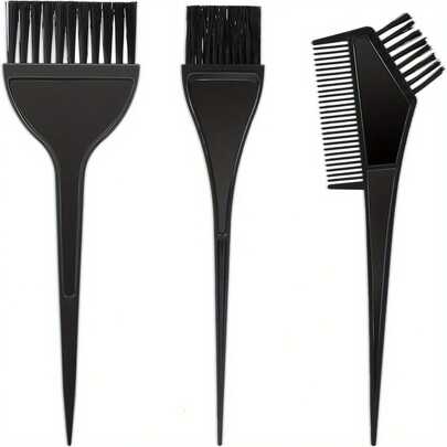Set de 3 piezas de kit profesional de aplicación de color de cabello para salón - Juego de brochas para teñir y matizar el cabello