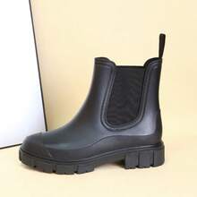 DangDing Damen Mode vielseitige Lässig Elastische Textur Sohle Dicke Boden Militärstiefel, Chelsea Stiefel, Knöchel Stiefel, Wasserdichte Regenstiefel geeignet für Outdoor, Garten, Wandern, Arbeit