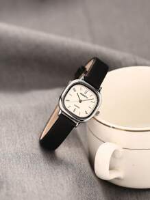 REBIRTH 1 件女士简约时尚休闲皮带石英手表，时尚适合日常佩戴