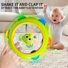 Vibrating Hand Drum, Suitable For 0+ Years Old As Percussion Toy - Great For Grip Strength Training, Relaxation And Auditory Development - Ideal Gift For Halloween Or Christmas, Available In 2 Colors - Multicolor - View 3