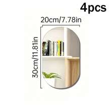 1pc/4pcs Cute Cat Shaped Mirrors, Square, Oval, Round, Arch Mirrors, Decorative Wall Stickers, Acrylic Material, Self-Adhesive Mirrors, Suitable For Bedroom, Living Room, Bathroom, Girls Room, Home Wall Decor