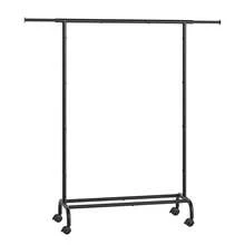 SONGMICS Stand Appendiabiti con Ruote, Attaccapanni Estensibile in Metallo, con Ripiano Portaoggetti Rialzato, 40 x (83-120) x 156 cm, Portata Totale 45 kg, Nero Inchiostro - nero - Visualizzare 6