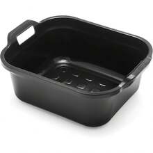 Addis 517936 Large Rectangular 10 Litre Washing Up Bowl With Handles, Black, 39 X 32 X 14 Cm - Gris claro reciclado ecológico - Ver 10