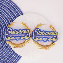 1PC Bông tai tre Acrylic tùy chỉnh, Bộ vòng cổ tên, Bông tai tên cá nhân, Bông tai tre tên, Vòng cổ tên Acrylic, Quà tặng cho phụ nữ, trẻ em, Hồng, Vàng, Phong cách, Đầy màu sắc, Cổ điển, Đơn giản, Unisex, Thường ngày, Dễ thương, Tùy chỉnh, Cá nhân hóa, Độc đáo, Quà tặng lý tưởng cho anh ấy, Quà tặng lý tưởng cho cô ấy, Cô ấy, Bạn trai, Bạn gái, Bố, Mẹ, Gia đình, Bạn bè, Cho ngày kỷ niệm, Cho sinh nhật, Cho lễ tốt nghiệp, Cho vũ hội, Cho bữa tiệc, Trang sức thép không gỉ - vàng - Xem 19