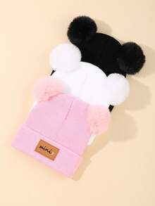 3PCS Baby Neutral Hats Minimalist Knit Beanies For Unisex Styling - Multicolor - View 7