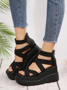 Summer 2025 New Women's Black Strap Sandals - Versatile, Comfortable - màu đen - Xem 4