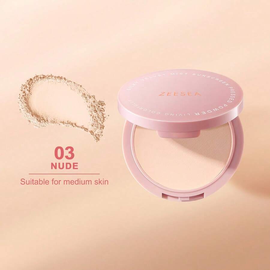 Zeesea 丝滑哑光防晒粉 高倍防晒：彩妆 = 防晒 SPF 25 PA++++ - 裸色 - 查看 1