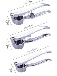 1 件不锈钢压蒜器，现代简约银色不锈钢多功能蒜蓉机、蒜泥器、蒜汁机、不锈钢蒜压器，适用于厨房、蔬菜水果工具、厨房用具、刀具、食物、沙拉、装饰、储存、派对、生日