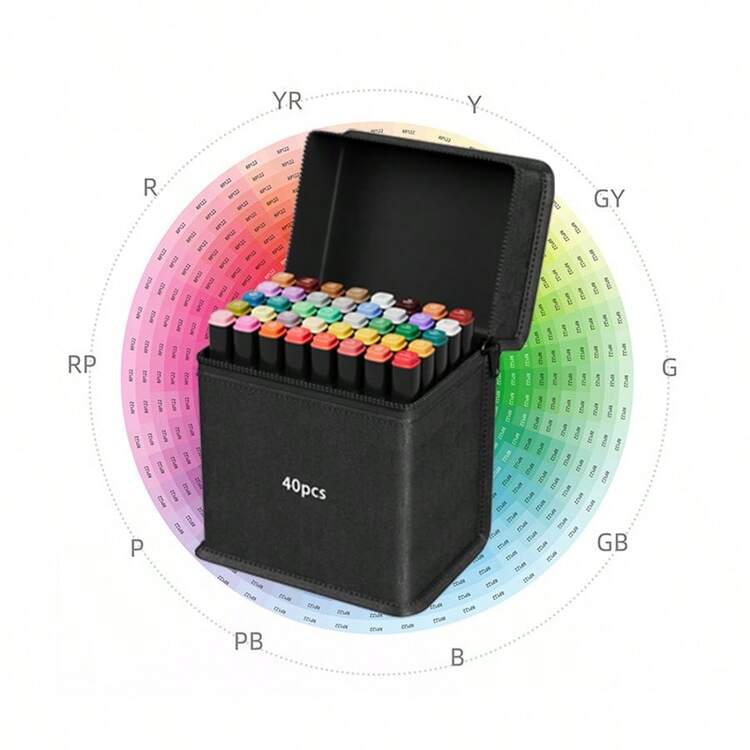12/24/30/36/48/60/80/120/168色，学生水彩笔，双头油性马克笔，适合小学和初中学生使用，可用于学生绘画练习册 - 彩色 - 查看 19