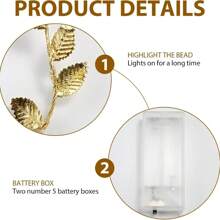 Ins Style Gold And Silver Leaf Light String, Bedside Decoration Photo Atmosphere Light, Bedroom, Living Room, Office, Wedding Party Decoration - Leaf Light - View 12