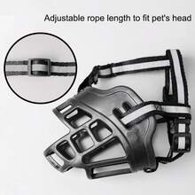1 pieza Bozal ajustable para perros con diseño de cinturón reflectante, anti-mordedura, anti-ladrido y anti-alimentación, máscara protectora universal para mascotas