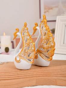 2pcs Couple Swan Home Living Room Wine Cabinet Decoration Ornaments Light Luxury Office Resin Crafts,Suitable For Home Decor, Bedroom Decor, Office And Students, The Best And Christmas Gift,Wintertime