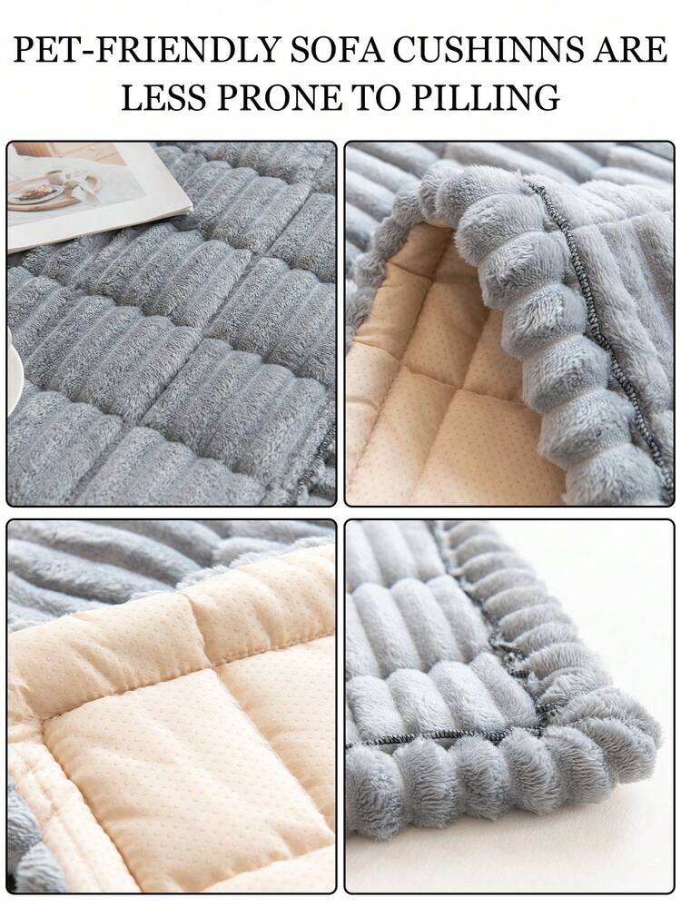 1pc Soft Velvet Sofa Cover, Comfortable And Soft, Suitable For All Seasons, Machine Washable And Hand Washable, Ideal For Protecting Pet Furniture, Perfect For Daily Use, Room Decor, Back To School Season, Fits 2/3/4 Seater Sofas (Multiple Sizes Available) - Light Grey - View 10