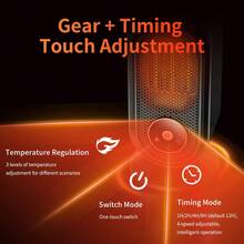1 Aquecedor Elétrico Portátil de 1000W, Aquecedor Elétrico de Mesa, 3 Velocidades de Aquecimento, 4 Funções Temporizadas, Aquecimento Rápido para Sala de Estar, Escritório, Aquecedor para Ambiente, Dispositivo de Aquecimento Doméstico, Tamanho Compacto