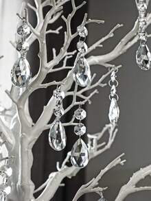 10pcs 38mm Teardrop Crystal Prisms, Transparent Crystal Chandelier Prism Pendant Parts, Connecting Glass Octagon Beads, Hanging Wreath Lamp Decor, Christmas Tree Decor, Wedding & Home Decor Christmas Decorations Room Decor - Clear - View 3