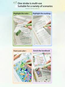 مجموعة تحديد ألوان الفاكهة من كولين، ماركر تحديد بطرف ناعم وسعة كبيرة بتصميم شبيه بالأحمر الشفاه، مناسب لطلاب التحديد والتلوين والرسم DIY