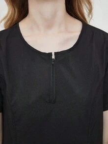 Conjunto de 2 Piezas Uniforme Quirúrgico Anti Fluidos Dama Excelente Calidad, Mujer Uniforme Medico, Conjunto Quirúrgico Filipina Pantalon, Pijama Uniforme Antifluidos Mujer - Negro - Ver 9