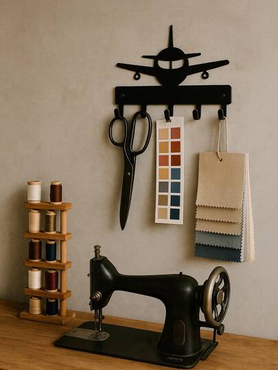 CIFbuy Porta-chaves de parede vintage em ferro, em formato de avião, com gancho em forma de hélice | Decoração resistente à ferrugem, ideal para hall de entrada e espaços masculinos, presente com tema de aviação, perfeito para decoração moderna de casa, quarto e banheiro, à prova d'água e de ferrugem.