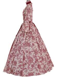 Party Limited Edition  Women's Victorian Rococo Dress Temperament Evening Dress Inspiration Maiden Horn Sleeve Costume