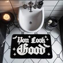 Halloween Rug Your Look Good Gothic Bathroom Shower Rug Halloween Bath Mat Spooky Bathroom Shower Mat Floor Doormats Rugs For Tub Home Living Room - Black - View 2