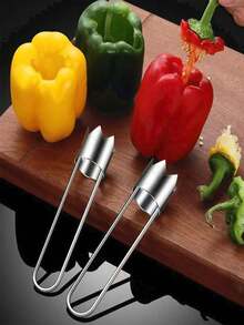 1/2 Stück Edelstahl Obst- & Gemüseausstecher, effizientes Küchengerät für Gurke, Paprika, Apfel, Tomate, Jalapeño - , einfach zu benutzender Haushalts-Entsteiner, Ausstecher für Gemüse & Obst